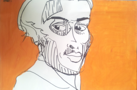 Joja | Johanna Mayr-Keber 2013 Edding + Acyl on Paper  "Frieda"