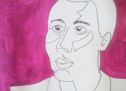 Joja | Johanna Mayr-Keber 2013 Edding + Acyl on Paper  "men"