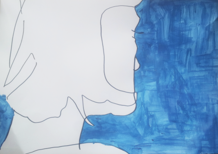 Joja | Johanna Mayr-Keber 2013 Edding + Acyl on Paper  "peggy"